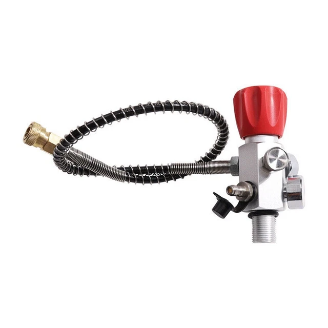 7/8 14UNF Constant Gas Valve Refill Adapter with Dual High Pressure Gauges