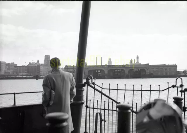 1950 PRR Pennsylvania Railroad Ferry Terminal Delaware River - Vintage Negative