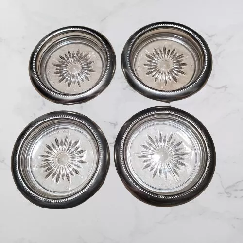 Mirrored Glass Coasters, Set of 6, Diamond Decor, Silver Wine Coaster,  Elegant M