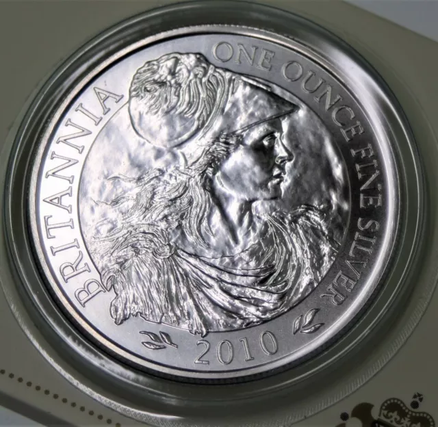 2010 Royal Mint UK 1 oz Fine Silver Premium Britannia Portrait w/ OGP