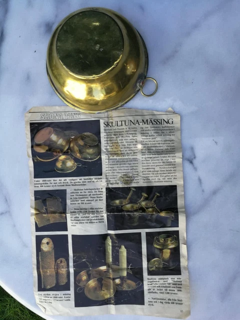 Skultuna Massing Brassware, antique brass bowl