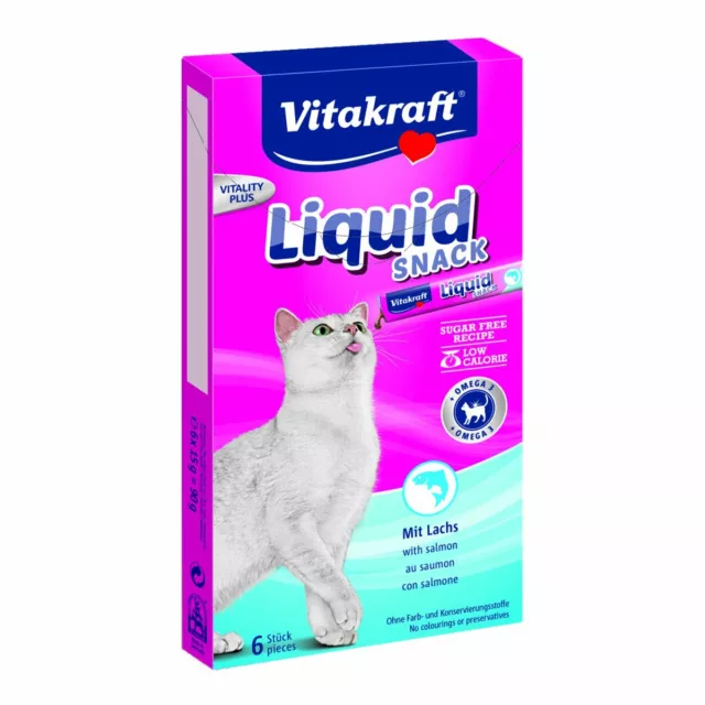 VITAKRAFT Snacks para Gatos Cat Líquido Salmón 90g - Premios Crema de