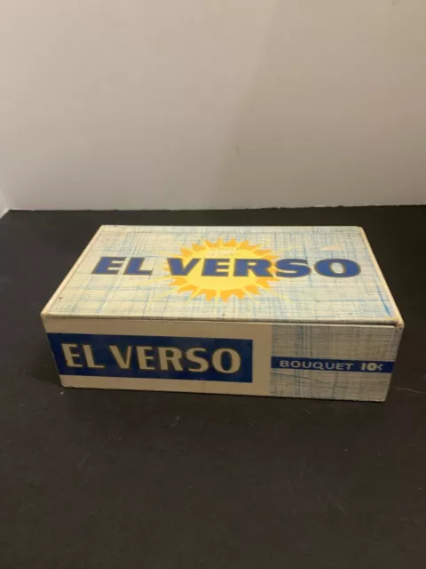 Vintage El Verso Bouquet 10 Cent Empty Cigar Box Dark 50 Cigars Ohio