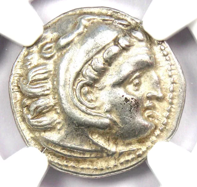 Alexander the Great AR Drachm Greek Macedon Coin 336 BC - NGC Choice XF (EF)