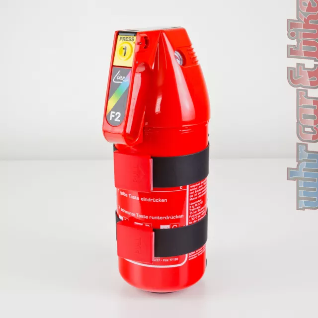 Auto-Feuerlöscher Pulverlöscher 2kg Gloria F2GM ABC KFZ-Halter Manometer