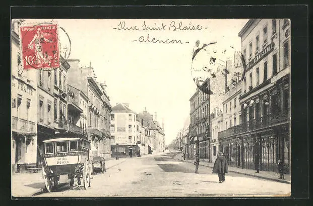 CPA Alencon, Rue Saint Blaise, vue de la rue 1911