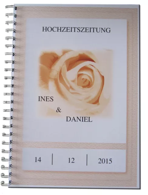 Hochzeitszeitung - rosenholzfarbig Geschenk Hochzeit Brautpaar Hochzeitsgeschenk