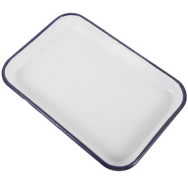 Household Enamel Baking Dish Rectangular Roasting Pan Multi-use Baking Tray