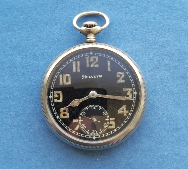 WW2 Helvetia Rare German Military army issue DH Type 2 Wristwatch Cal 82A 1940s