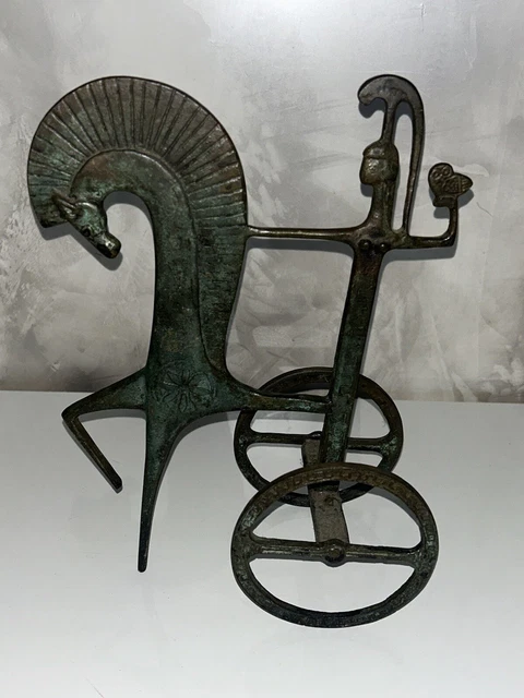 ANCIEN AVION HELICE Maquette Art Deco Bois Tole Sculpture 20 Eme Siecle