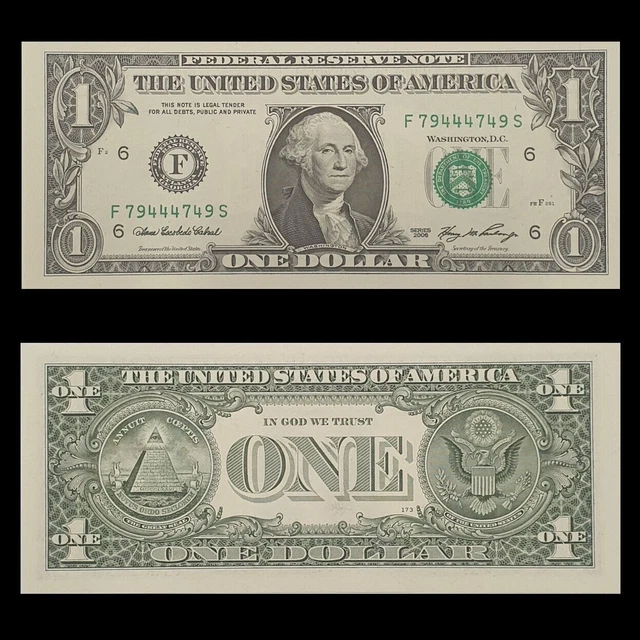 United States US $1 One Dollar 2006 USA USD 1 Uncirculated Banknote UNC