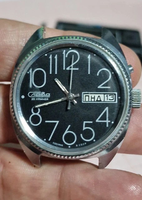 orologio slava Vintage Uomo Oversize Funzionante Day-date