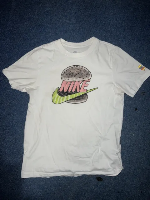 Nike T Shirt Top Burger Tee Size Small S White