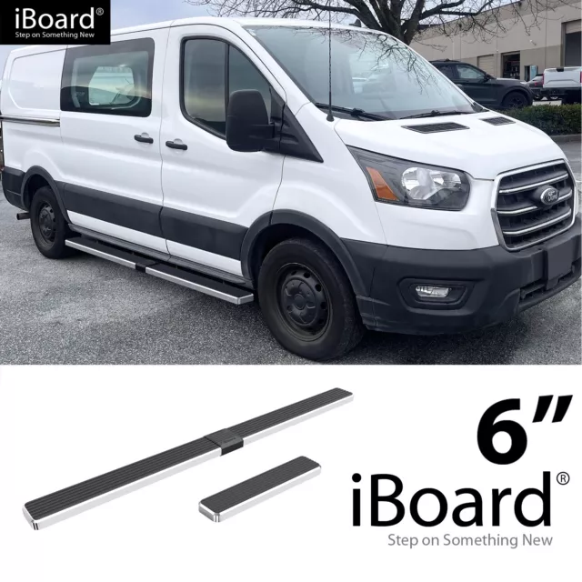 APS Running Board Step 6in Steel Polished Fit Ford Transit Full Size Van 15-24