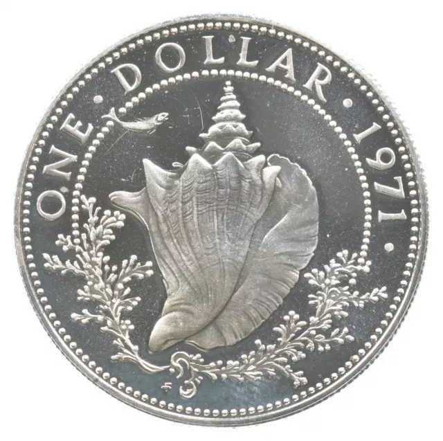 SILVER - WORLD COIN - 1971 Bahamas Islands 1 Dollar - World Silver Coin *152