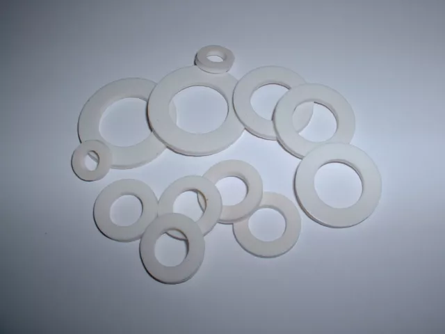 2Mm Thick White Silicone High Temp Fda Flat Ring Rubber Washer Seal Gaskets 2Pk