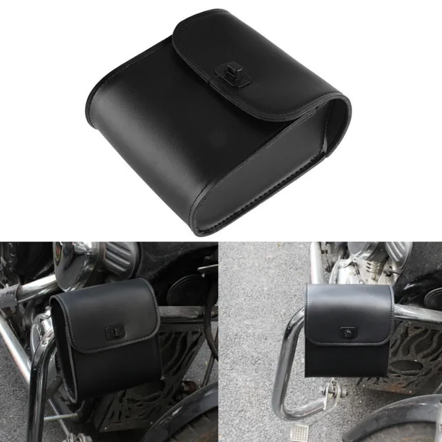 Car Motorcycle Bag PU Leather Side Tool Bag Storage Saddle Luggage Universal Ze