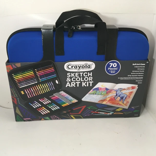 Crayola Sketch & Color Art Kit - 70 Pieces Plus Sketch Book & Carry Case - New