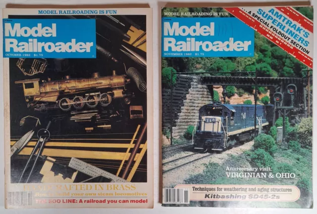 VTG Model Railroader, 2 Issues, Oct Nov 1982, Articles Plans Layouts Projects