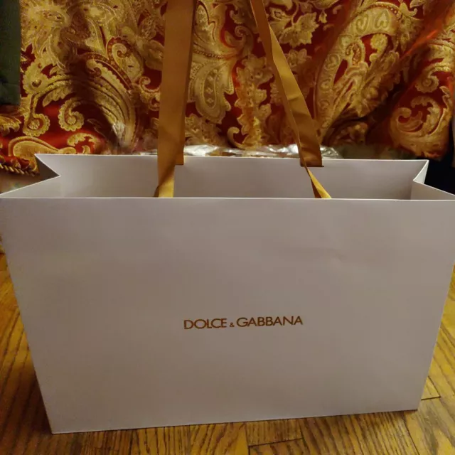 Authentic DOLCE & GABBANA Empty Shopping Gift Paper Bag Tote LARGE 15 x 10x4.875