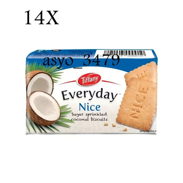 14X Tiffany Everyday Nice biscuits à la noix de coco saupoudrés de sucre 50...