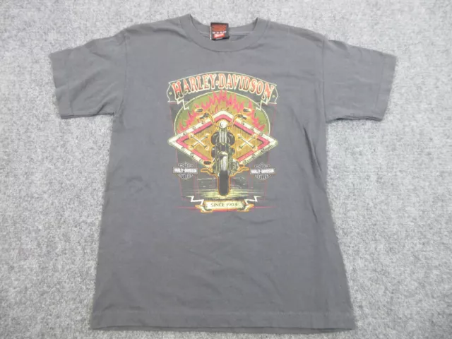 Harley Davidson Shirt Boys Large Gray Logo Nevada Motorcycle Bike Biker