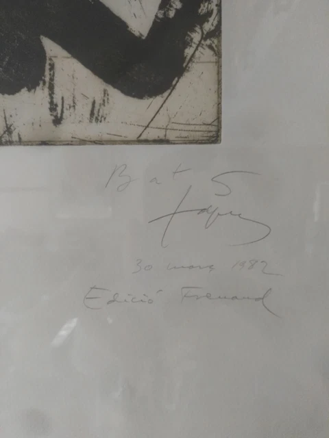 Tàpies  Grabado aguafuerte, collage carborundum