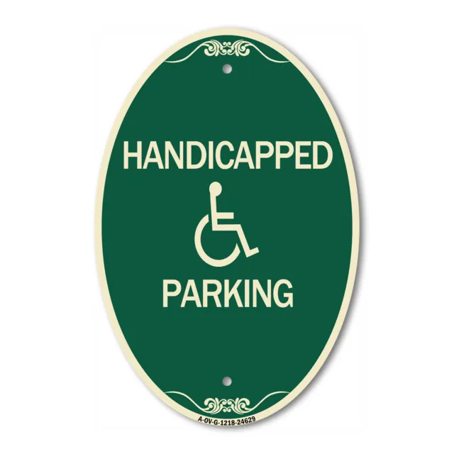 SignMission Designer Series Sign - Handicapped Parking 12" x 18" Aluminum Sign