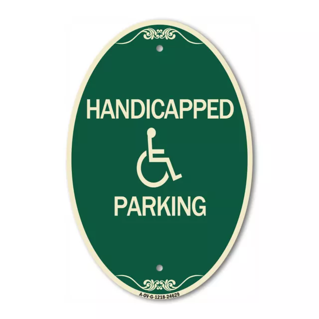 SignMission Designer Series Sign - Handicapped Parking 12" x 18" Aluminum Sign