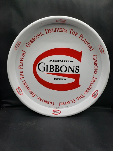 Gibbons Premium Beer Serving Tray The Lion Inc Gibbons Brewery Wilkes-Barre Pa!