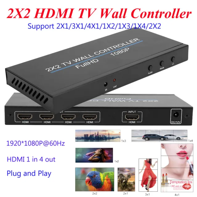 1080P TV Wall Controller Splitter Video Image Processor 2X2 1X4 1X3 1X2 2X1