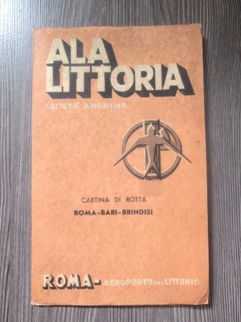 Carte De Route Aérienne ALLA LITTORIA - Venise Rome - Aéroport De Rome - Vintage