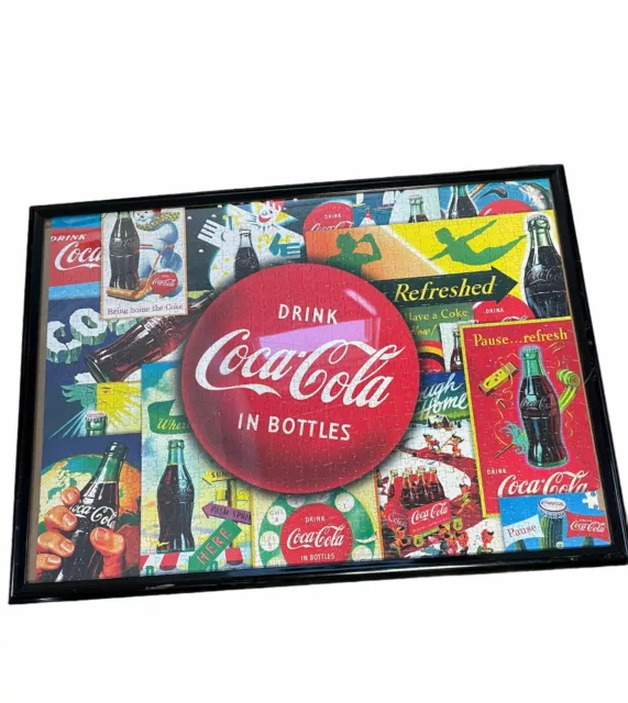 Vintage Buffalo Games Coca-Cola Pause and Refresh Finish Framed Jigsaw Puzzle