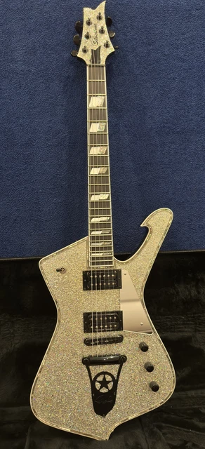 Silvertone Custom Shop Iceman 1 Of 1 Paul Stanley Black Metallic Used!