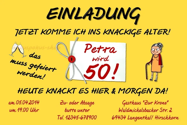 Witzige Einladungen Ausgefallene Einladungskarten Zum 50 Geburtstag 50 WITZIGE EINLADUNGSKARTEN Frau Geburtstag Einladungen jedes Alter Oma