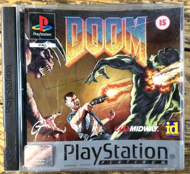 Boîte Vide Seule 100% Originale Doom Platinum Sony Ps1 Pal Euro Empty Box Ovp