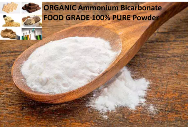 ORGANIC Ammonium Bicarbonate Ammonia FOOD GRADE 100% PURE Powder Cookie Bakery