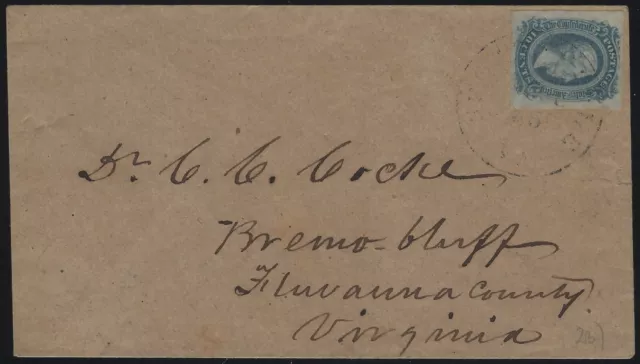 CSA Sc.# 11c - Drop Letter - 1863/4 - ??, VA to Bremo Bluff, VA         (A-1067)
