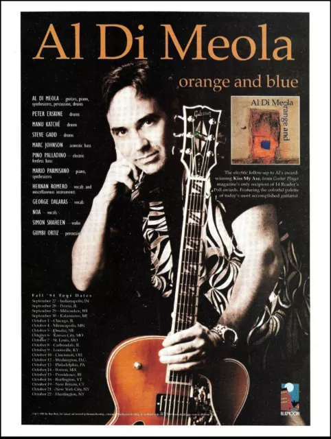 Al Di Meola 1994 Orange and Blue album tour dates advertisement ad print B