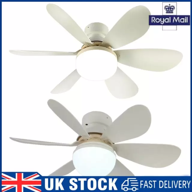 Socket Fan with Light Low Profile Ceiling Fan 3 Color Dimmable White Ceiling Fan