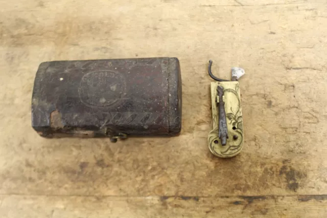 Antique CIVIL WAR ERA Medical FLEAM BLEEDER BLOOD LETTING LANCET ETCHED