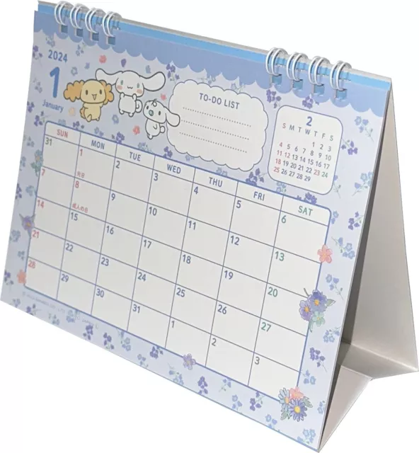 SANRIO CINNAMOROLL DESK Ring Japanese Calendar 2024 Stationery Japan 8