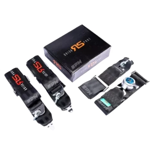 Imbracatura per cintura di sicurezza nera RS Racing 4 punti 3 "Snap On...