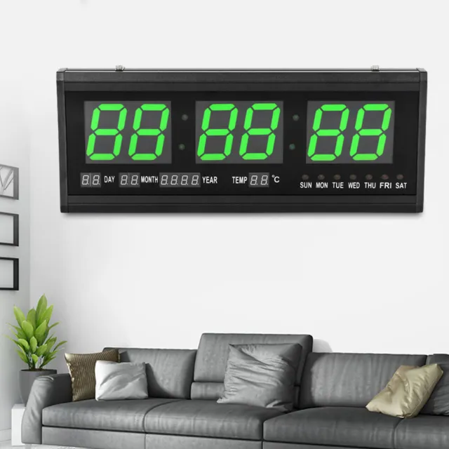 OROLOGIO DA PARETE moderno grande 3D LED digitale orologio da parete  orologio digitale 48*19*4 cm verde ufficio DHL EUR 28,47 - PicClick IT