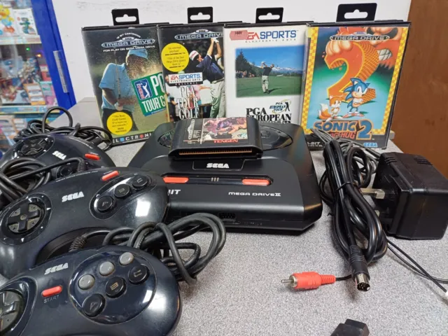 Sega Megadrive Ii ~ With Games, Controllers ~ Tested Fully Working