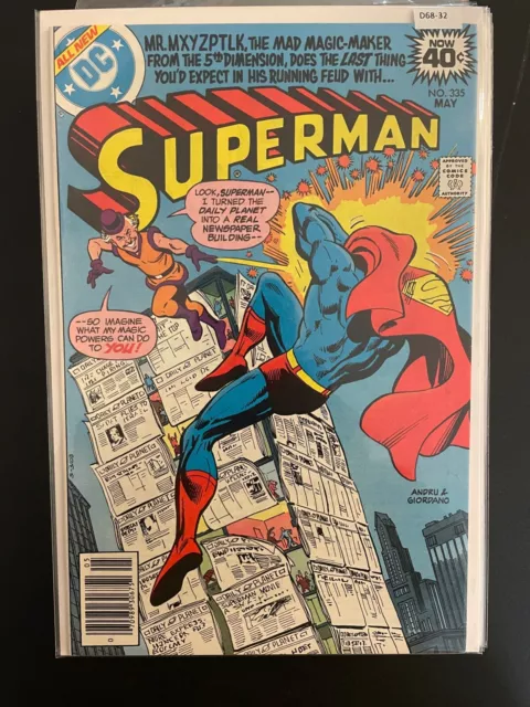 Superman vol.1 #335 1979 Newsstand High Grade 9.0 DC Comic Book D68-32