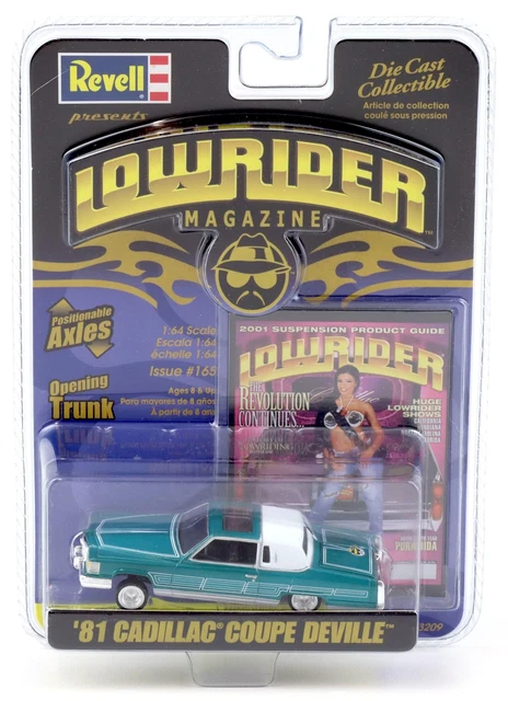 Greenlight 1973 Cadillac Coupe DeVille Lowrider 1:64 - Modellino Pressofuso Nero