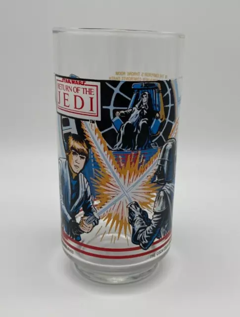 Vintage Star Wars 1983 Return of The Jedi Darth Vader Luke Burger King Cup Glass