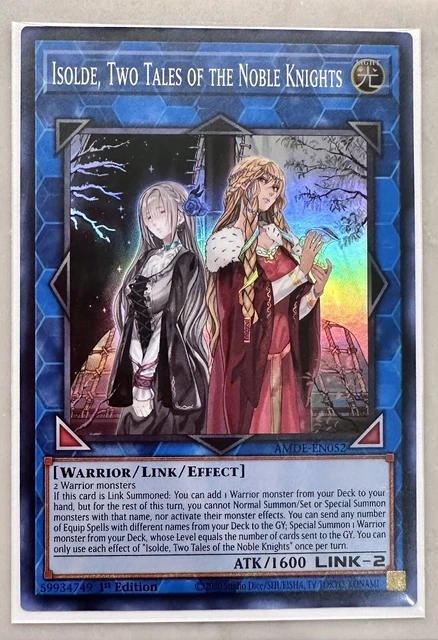 YUGIOH Super Rare AMDE-EN052 Isolde, Two Tales of the Noble Knights Yu-gi-oh! NM