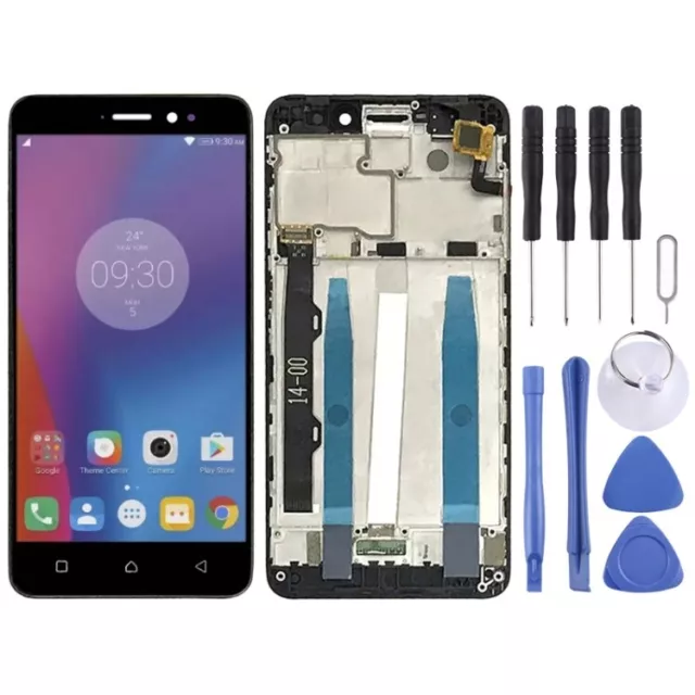 LCD Screen and Digitizer Full Assembly with Frame for Lenovo K6 Power (Black)